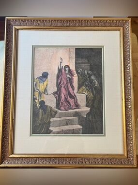 c1890 Antique Print “Deborah’s Song of Triumph” by Artist Gustave Dore